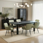 Set of 2 Cat-Scratch Resistant Dining Chairs with Gold Metal Legs