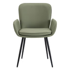 Set of 2 Cat-Scratch Resistant Dining Chairs with Gold Metal Legs