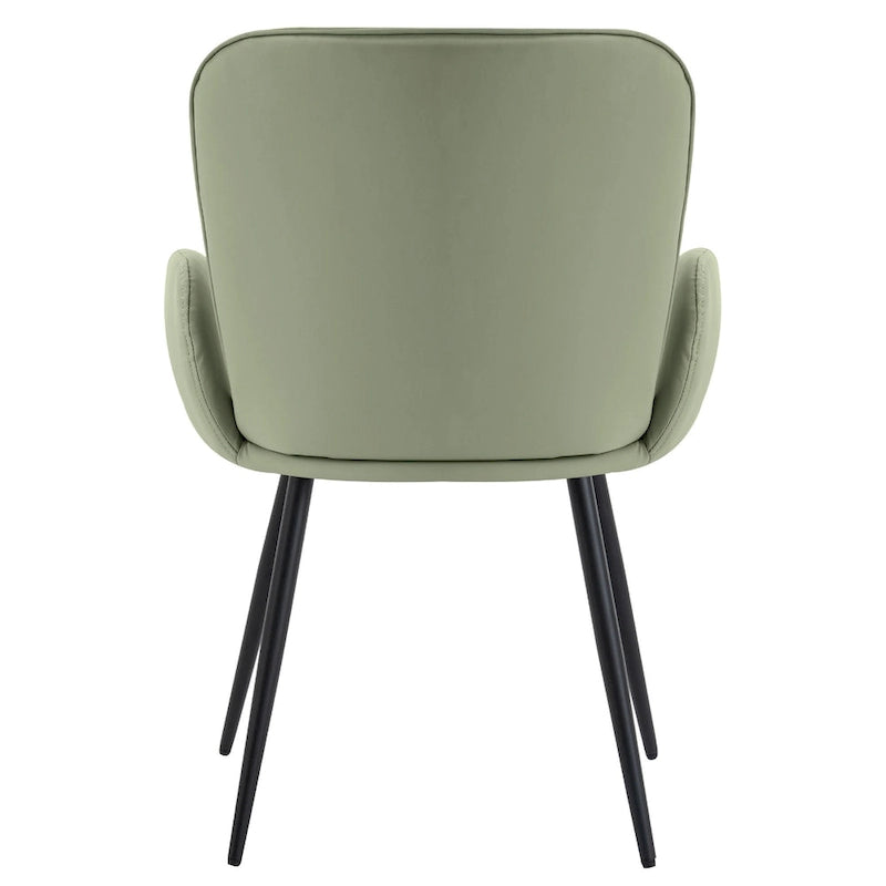 Set of 2 Cat-Scratch Resistant Dining Chairs with Gold Metal Legs