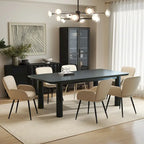 Set of 2 Cat-Scratch Resistant Dining Chairs with Gold Metal Legs