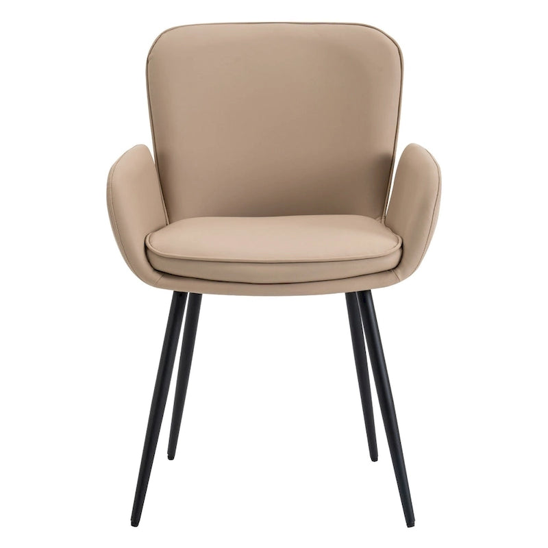 Set of 2 Cat-Scratch Resistant Dining Chairs with Gold Metal Legs