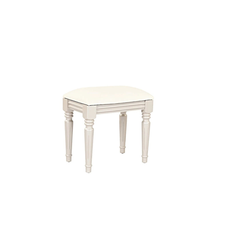 Luxury Vanity Desk with Round Mirror,Height-Adjustable, Stylish Dressing Table Set, 4 Drawers & Stool