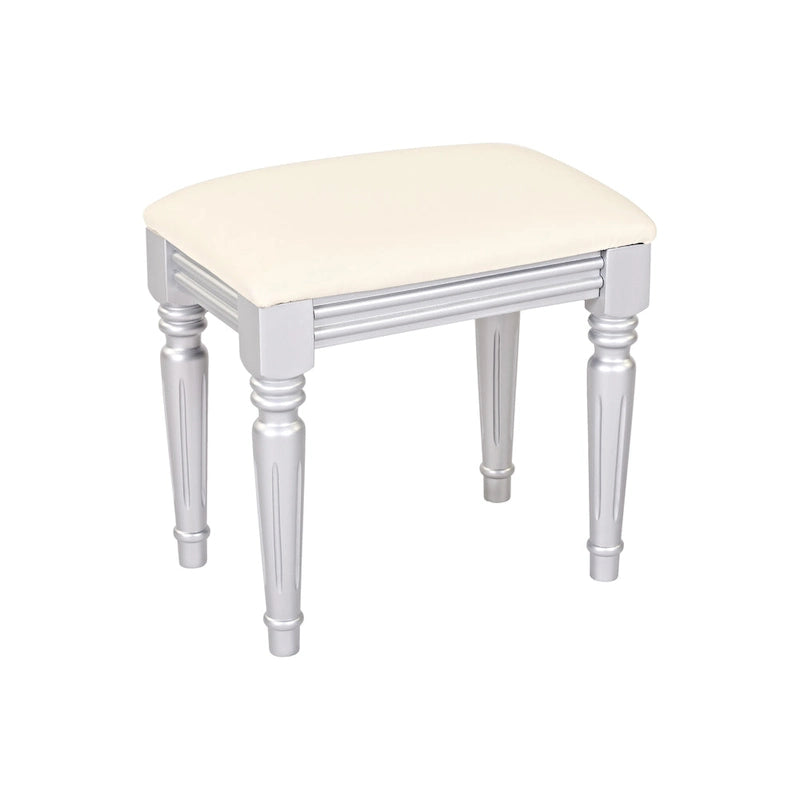Luxury Vanity Desk with Round Mirror,Height-Adjustable, Stylish Dressing Table Set, 4 Drawers & Stool