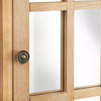 Cassettiera con anta a specchio Modern Farmhouse, naturale, pino e MDF