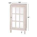 Cassettiera con anta a specchio Modern Farmhouse, naturale, pino e MDF