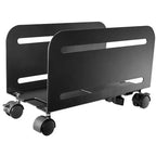 Monoprice Steel Computer Case CPU Tower Mobile Stand - Black Powder-Coated Steel Construction - Workstream Collection