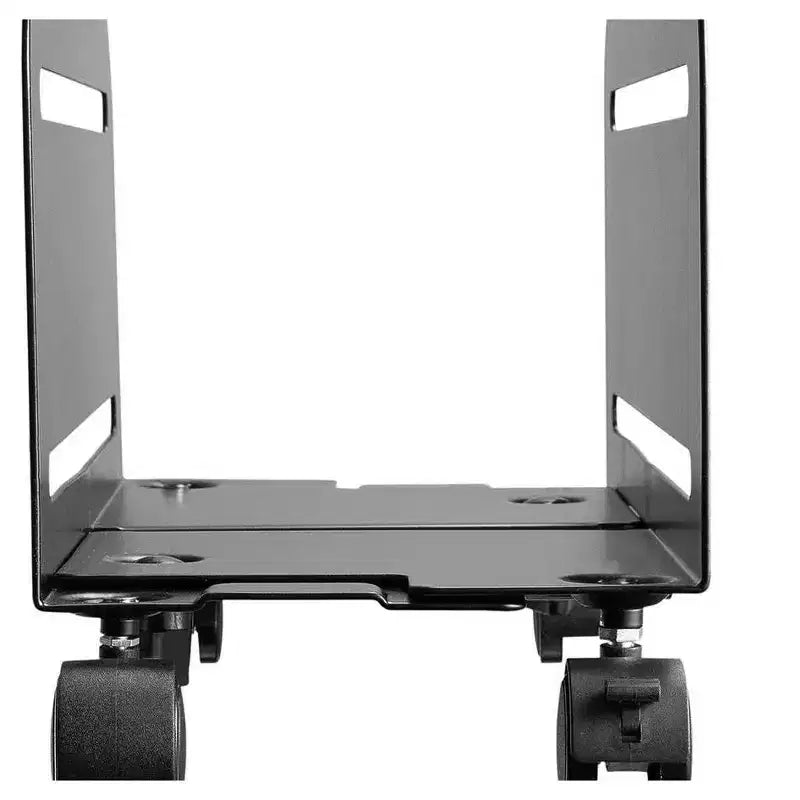 Supporto Mobile per CPU Tower in Acciaio, Verniciato a Polvere Nero, Larghezza Regolabile, con Ruote