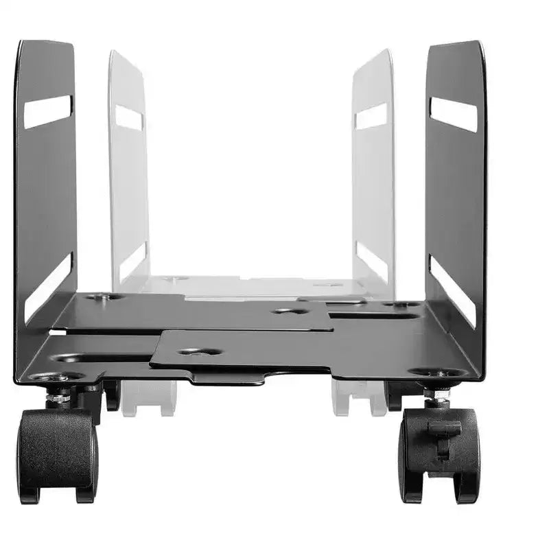 Supporto Mobile per CPU Tower in Acciaio, Verniciato a Polvere Nero, Larghezza Regolabile, con Ruote