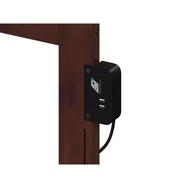 Testiera curva in legno massiccio, con porte di ricarica USB, in legno duro verniciato satinato