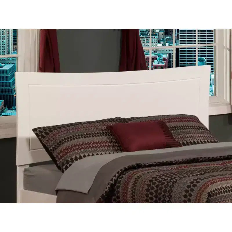 Testiera curva in legno massiccio, con porte di ricarica USB, in legno duro verniciato satinato
