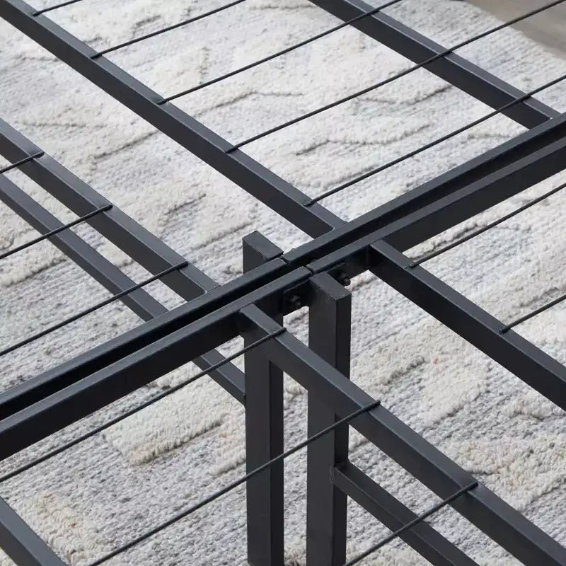 Struttura letto a piattaforma, in acciaio, senza bisogno di rete, supporto centrale rinforzato