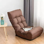 Sedia da pavimento pieghevole Costway a 4 posizioni "Lazy Sofa" con schienale e poggiatesta regolabili