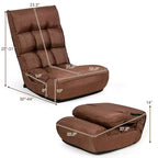 Sedia da pavimento pieghevole Costway a 4 posizioni "Lazy Sofa" con schienale e poggiatesta regolabili