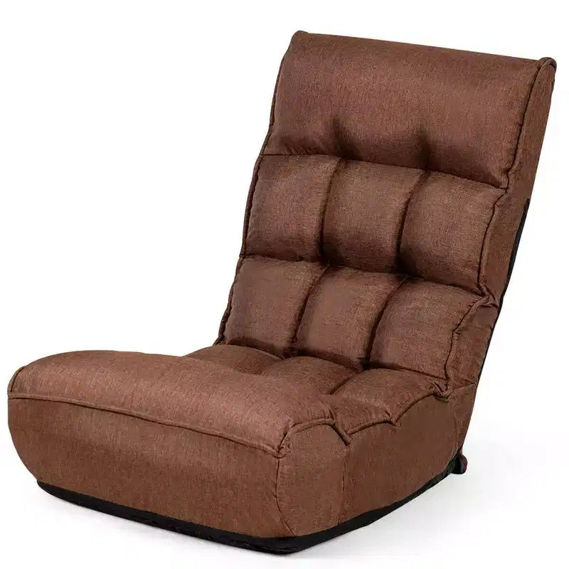 Sedia da pavimento pieghevole Costway a 4 posizioni "Lazy Sofa" con schienale e poggiatesta regolabili