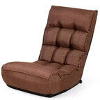 Sedia da pavimento pieghevole Costway a 4 posizioni "Lazy Sofa" con schienale e poggiatesta regolabili