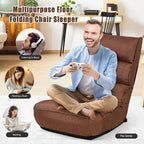 Sedia da pavimento pieghevole Costway a 4 posizioni "Lazy Sofa" con schienale e poggiatesta regolabili