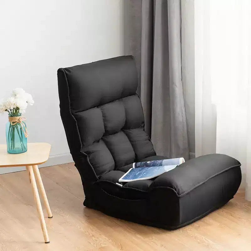 Sedia da pavimento pieghevole Costway a 4 posizioni "Lazy Sofa" con schienale e poggiatesta regolabili