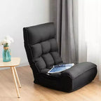Sedia da pavimento pieghevole Costway a 4 posizioni "Lazy Sofa" con schienale e poggiatesta regolabili