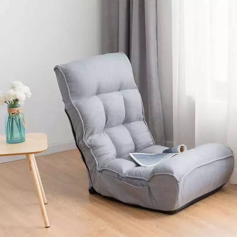 Sedia da pavimento pieghevole Costway a 4 posizioni "Lazy Sofa" con schienale e poggiatesta regolabili