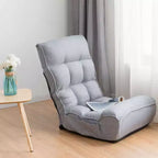 Sedia da pavimento pieghevole Costway a 4 posizioni "Lazy Sofa" con schienale e poggiatesta regolabili