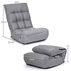 Sedia da pavimento pieghevole Costway a 4 posizioni "Lazy Sofa" con schienale e poggiatesta regolabili