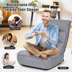 Sedia da pavimento pieghevole Costway a 4 posizioni "Lazy Sofa" con schienale e poggiatesta regolabili