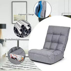Sedia da pavimento pieghevole Costway a 4 posizioni "Lazy Sofa" con schienale e poggiatesta regolabili