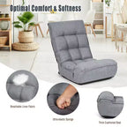 Sedia da pavimento pieghevole Costway a 4 posizioni "Lazy Sofa" con schienale e poggiatesta regolabili