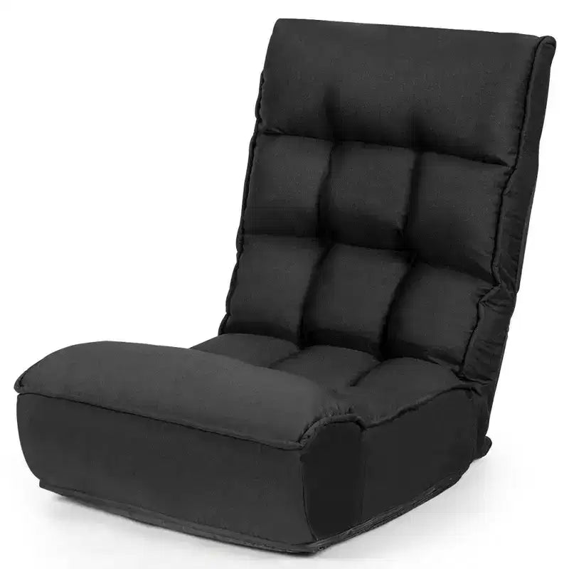 Sedia da pavimento pieghevole Costway a 4 posizioni "Lazy Sofa" con schienale e poggiatesta regolabili