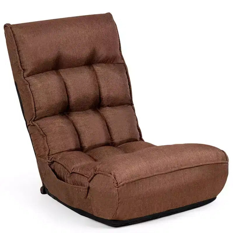 Sedia da pavimento pieghevole Costway a 4 posizioni "Lazy Sofa" con schienale e poggiatesta regolabili
