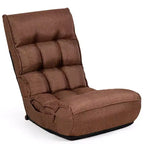 Sedia da pavimento pieghevole Costway a 4 posizioni "Lazy Sofa" con schienale e poggiatesta regolabili