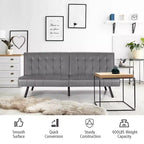 Divano letto futon Costway, in similpelle PU, pieghevole e convertibile, bianco/nero/grigio