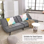 Divano letto futon Costway, in similpelle PU, pieghevole e convertibile, bianco/nero/grigio