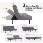 Divano letto futon Costway, in similpelle PU, pieghevole e convertibile, bianco/nero/grigio
