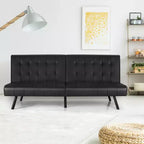 Divano letto futon Costway, in similpelle PU, pieghevole e convertibile, bianco/nero/grigio