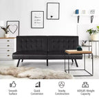 Divano letto futon Costway, in similpelle PU, pieghevole e convertibile, bianco/nero/grigio
