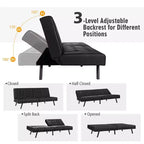 Divano letto futon Costway, in similpelle PU, pieghevole e convertibile, bianco/nero/grigio