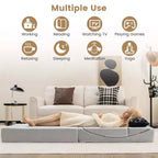 Costway Divano Letto Pieghevole 4 in 1, Poltrona Relax Futon per Pavimento, Singolo Grigio