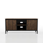 60-Inch Rustic Oak Wood TV Console with Multi-Functional Storage