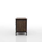 60-Inch Rustic Oak Wood TV Console with Multi-Functional Storage