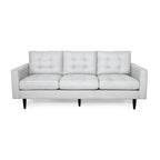 3-Seat Tufted Fabric Sofa with Track Arms & Plush Cushions