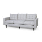 3-Seat Tufted Fabric Sofa with Track Arms & Plush Cushions