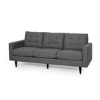 3-Seat Tufted Fabric Sofa with Track Arms & Plush Cushions