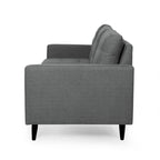 3-Seat Tufted Fabric Sofa with Track Arms & Plush Cushions