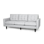 3-Seat Tufted Fabric Sofa with Track Arms & Plush Cushions