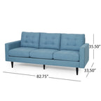 3-Seat Tufted Fabric Sofa with Track Arms & Plush Cushions