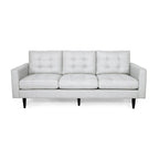 3-Seat Tufted Fabric Sofa with Track Arms & Plush Cushions