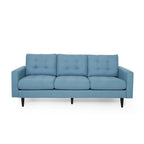 3-Seat Tufted Fabric Sofa with Track Arms & Plush Cushions