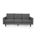 3-Seat Tufted Fabric Sofa with Track Arms & Plush Cushions