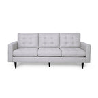 3-Seat Tufted Fabric Sofa with Track Arms & Plush Cushions